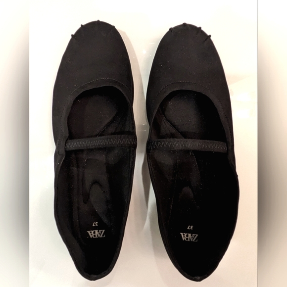 Zara Black Satin Ballet Flats (Size 37) - Picture 2 of 3